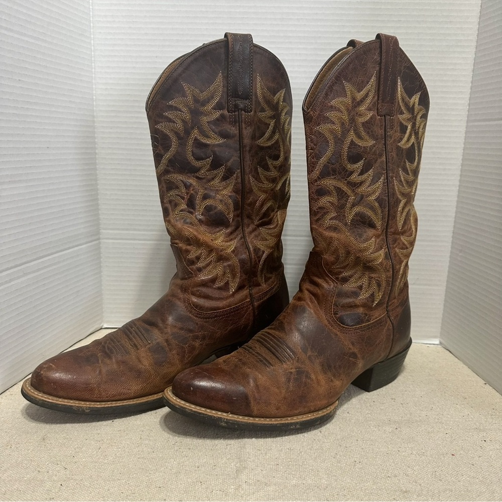 Ariat Men’s Brown Leather Western Cowboy Boots Size 9.5D